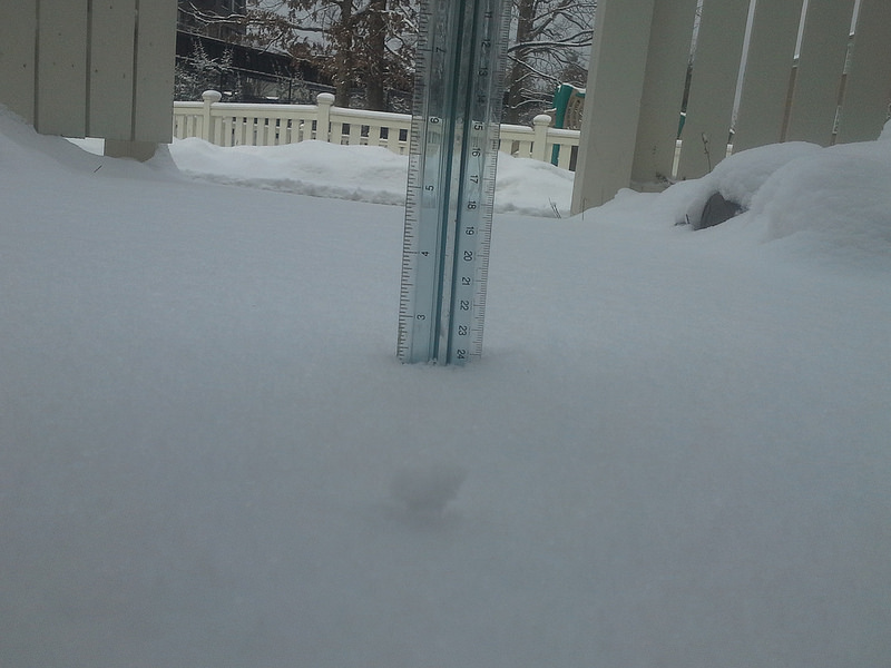 February 26, 2015 snow fall total in Alexandria, Va. – 2.25 inches