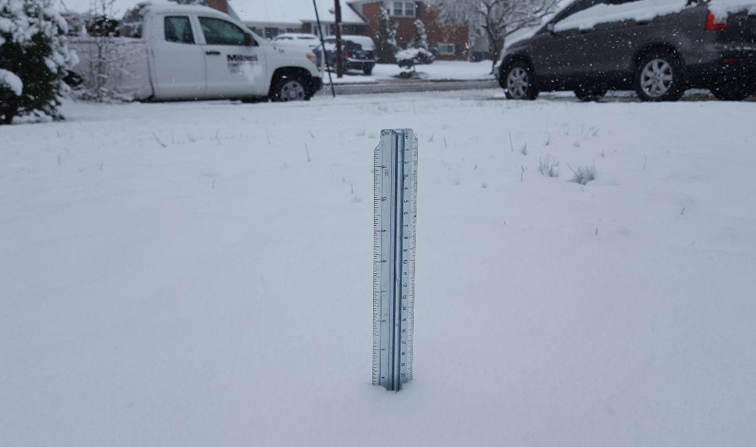 March 21, 2018 Alexandria, Va. snowfall total 3.75 inches as of noon