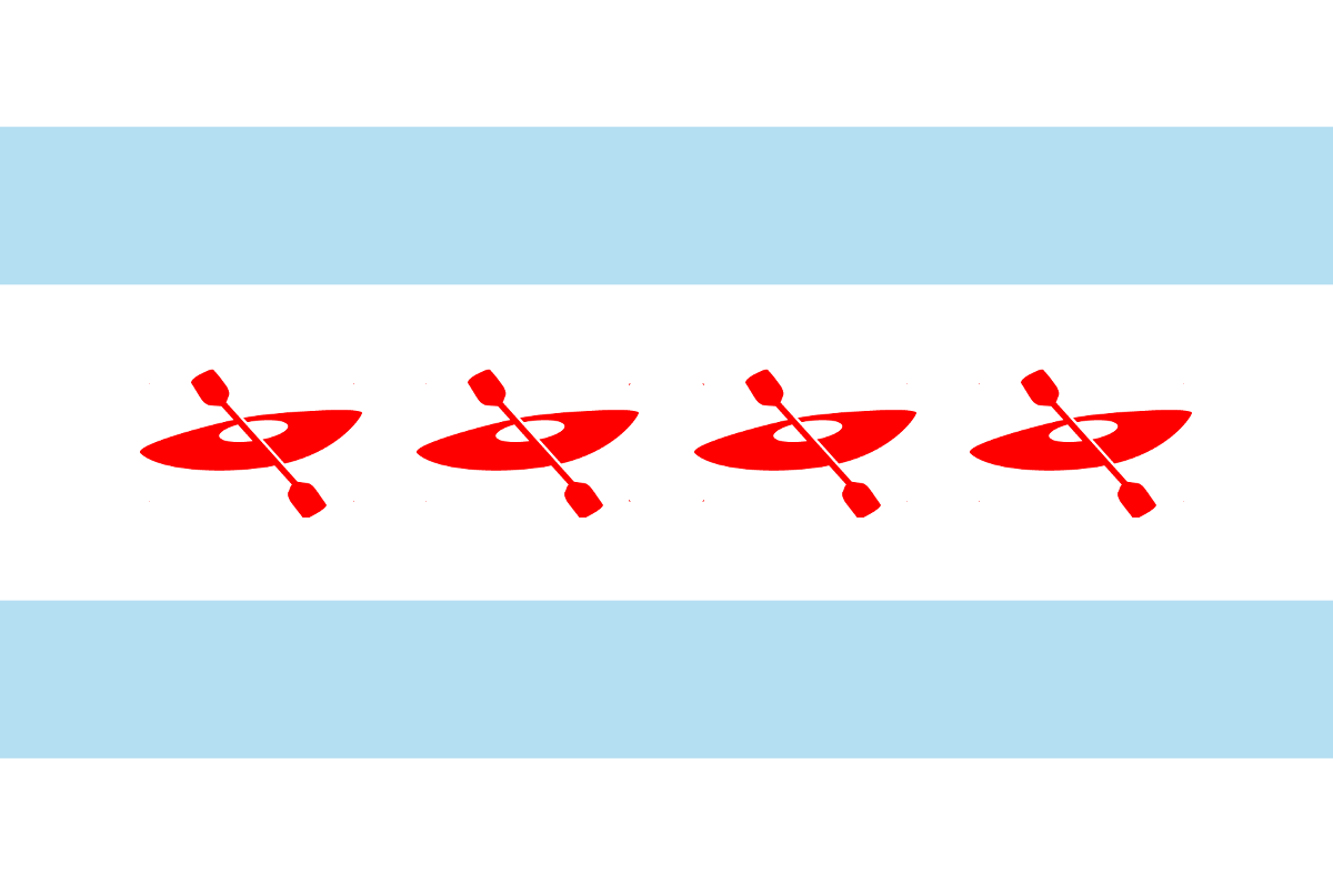 Chicago Kayaking flag by William F. Yurasko