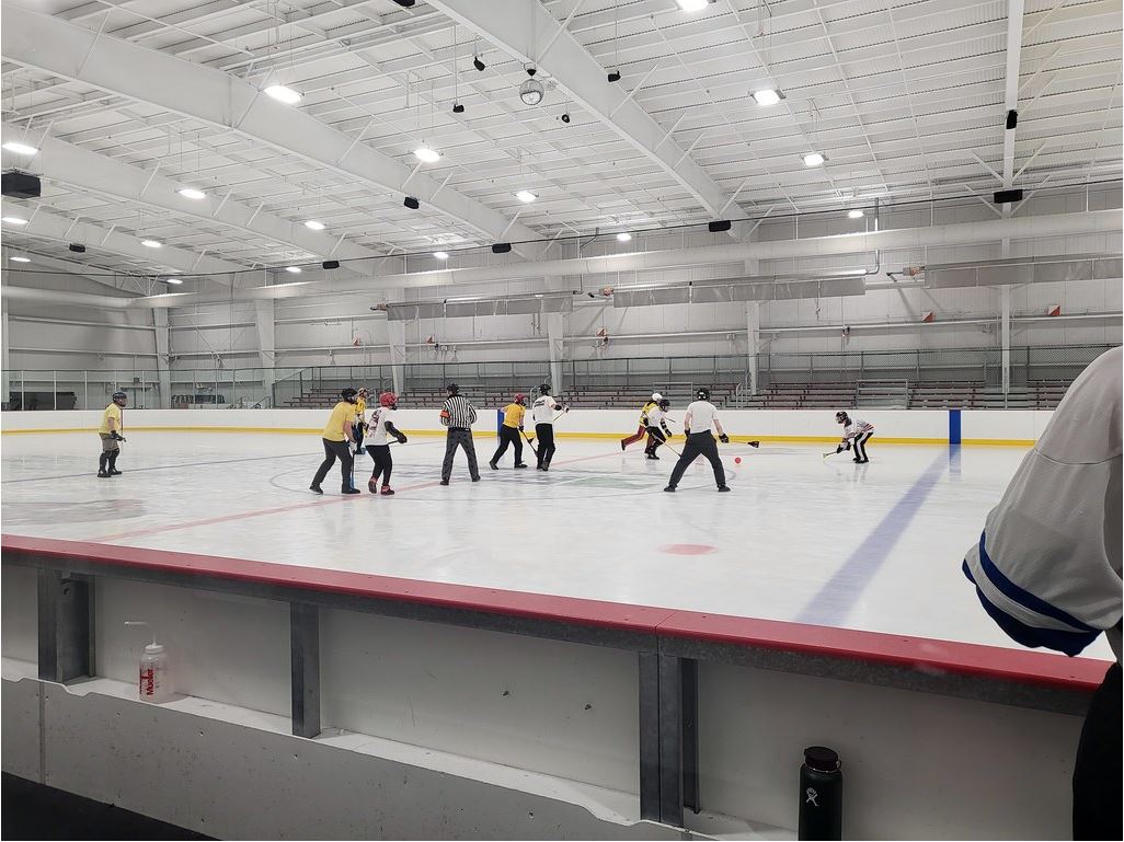 Capitol Broomball action at Fort Washington, Md. Tucker Road Ice Rink