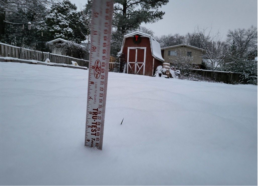 snowfall measurement in Alexandria, Va. on January 16, 2024