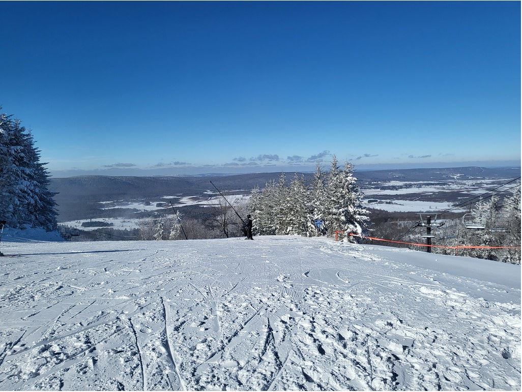 View from the Timber Trail, Canaan Valley Ski area on a blue bird day in January 2024